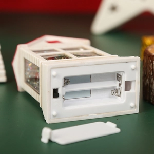 Detailed view of the bottom battery compartment for the Christmas Santa night light