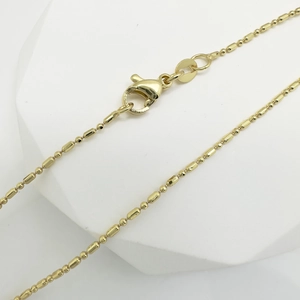18k gold plated copper bead chain necklace featuring a secure lobster clasp and polished finish