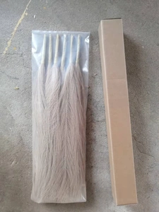 Detailed view of 5-piece dried pampas grass bouquet packaged with protective shipping box