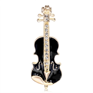 Musical Instrument Bicycle Brooch Pin Alloy Rhinestone Enamel Retro Creative Corsage Accessory Unisex Jewelry