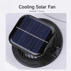 Outdoor Solar-Ventilator Hut mit Nackenschutz für Kühlung beim Angeln und Wandern