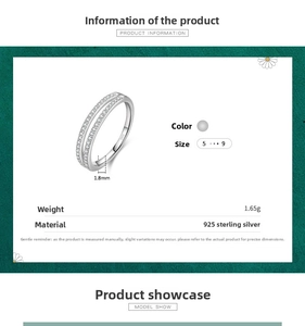 Detail specifications of 1.8mm wide S925 sterling silver double-row pave diamond ring