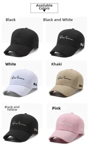 Detailed grid view showcasing six colors of embroidered cotton baseball caps with side BA logo