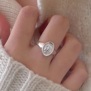 Vintage 925 Sterling Silver Ring With Classical Portrait Relief Coin Design Adjustable Open Band Jewelry For Women