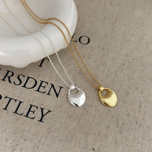 Minimalist 925 silver irregular waterdrop pendant necklaces in gold and silver finish