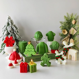 Christmas tree and snowman silicone candle molds collection for festive home decorations