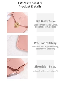 Pink PU leather crossbody phone bag featuring a gold metal twist lock and adjustable strap