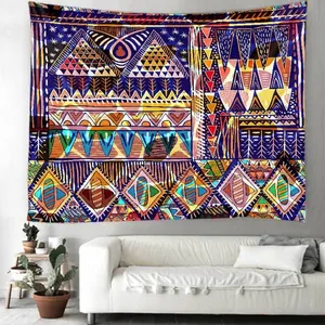 Bohemian Mandala Tapestry Wall Hanging Polyester Fabric Hippie Psychedelic Backdrop For Bedroom Living Room Home Decor