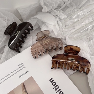 Korean style transparent shark hair claws in amber and tortoiseshell finishes
