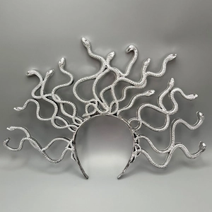 Silver Medusa snake headband for Halloween horror cosplay costume headpiece accessories