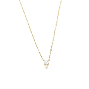 Elegant s925 silver gold-plated necklace with a white pearl and sparkling diamond pendant