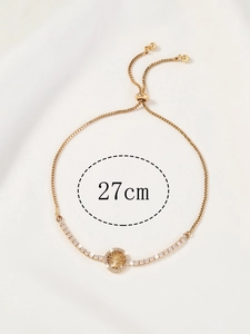 Detail of adjustable Tree of Life bracelet with pavé zircons and 27cm length spec