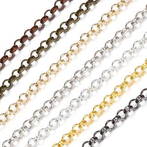 DIY jewelry making supplies with 2m gold-plated and antique bronze metal link chains