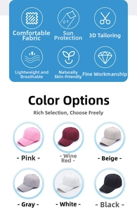 Features six colors of ponytail baseball caps with UV protection and breathable fabric