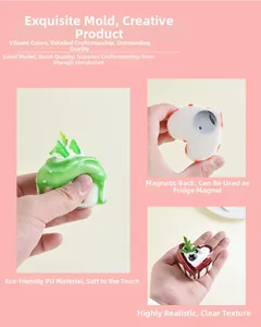 Macro detail of soft PU foam cupcake fridge magnet with magnetic back for home decor