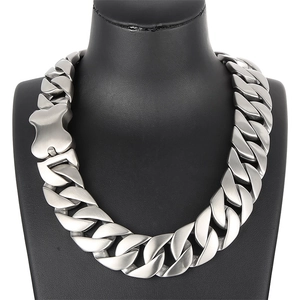 Herren Panzerkette Halskette 316L Edelstahl Schwere Knochenschließe Hip Hop Punk Gothic Schmuck Sandgestrahlt Poliert