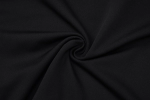 Gros plan sur la texture du tricot noir avec des plis en spirale et des points fins