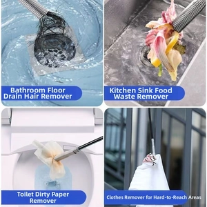 Multi-purpose flexible sink claw tool clearing hair and debris in various drain scenarios