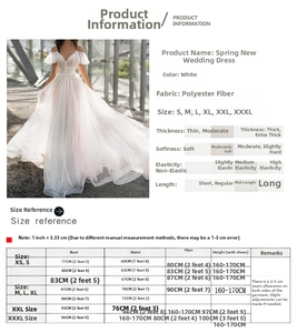 Detailed size chart for plus size wedding dress showing bust waist and hip measurements