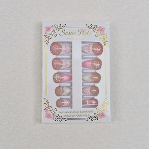 3D Almond Press-on Nails with Snowflakes and Bow Designs for a Winter Style