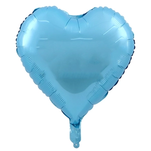 Detailed view of a metallic blue heart-shaped foil balloon for wedding party decor