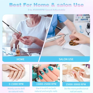 Détails des réglages 45000 tr/min et guide d'utilisation de la ponceuse à ongles