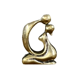 Nordic brass abstract couple kissing statue for modern home decor and living room ornament
