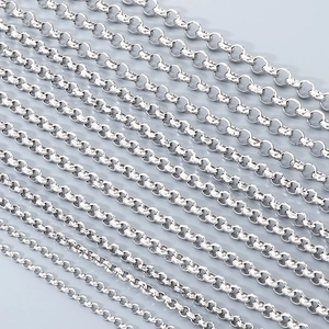 Macro detail of textured 304 stainless steel pearl chains with hammered finish for DIY jewelry