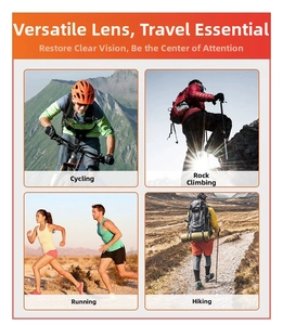 Lunettes de soleil de sport portées pour le cyclisme, l'escalade, la course et la randonnée