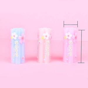 Cute cherry blossom erasers in blue pink and purple with 23x56mm size dimensions
