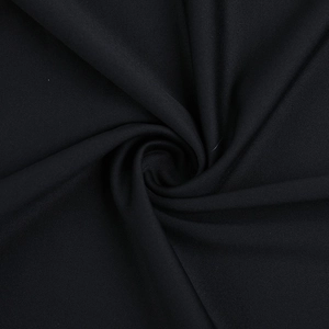Close-up of premium black mesh fabric with a spiral texture for an elegant dress design