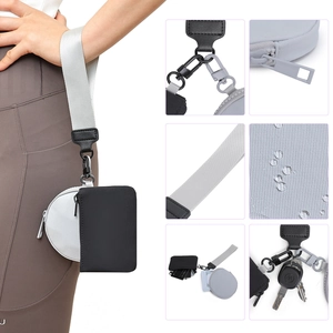 Nylon Waterproof Wristlet Wallet Mini Square And Round Zipper Pouches Detachable Coin Purse Card Holder Portable Urban Style