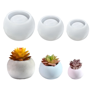 Moules ronds en silicone en trois tailles pour pots de succulentes et boîtes de rangement