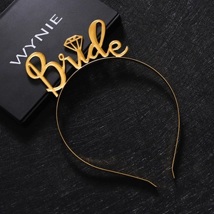 Bride Lettering Headband Alloy Metal Tiara Wedding Bachelorette Party Elegant Hair Accessory Women