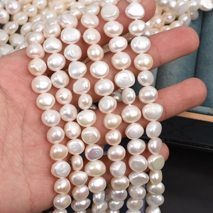 Natural 9-10mm Baroque freshwater pearl strands with high luster for DIY jewelry making