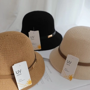 Cappelli di paglia minimalisti da donna con protezione UV in tre eleganti colori classici