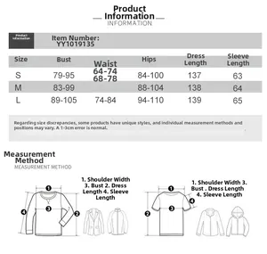 Detailed size chart for the off-shoulder slit maxi dress with measurement guide