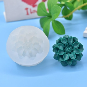 White silicone flower mold for DIY soap and candles with a 3D petal textured finish