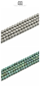Detail showing 10mm grey and green porous natural stone beads for DIY jewelry making