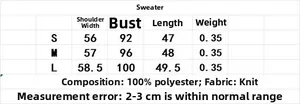 Size chart showing S to L measurements for the vintage caramel turtleneck sweater vest