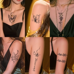 Waterproof Temporary Tattoo Stickers Herbaceous Long Lasting Semi Permanent Butterfly Flower Body Art For Women Men