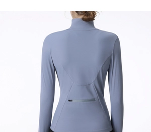 Veste de sport slim à col montant avec coutures en U et poche arrière zippée