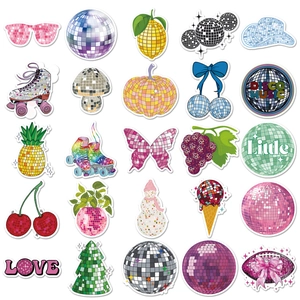 50pcs colorful disco ball mirror mosaic stickers for laptop and phone decoration