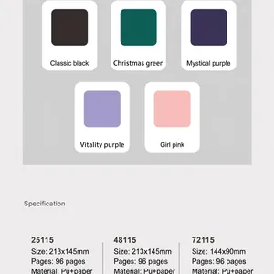 A5/A6 glitter hardcover notebooks with PU leather and premium thick paper specifications