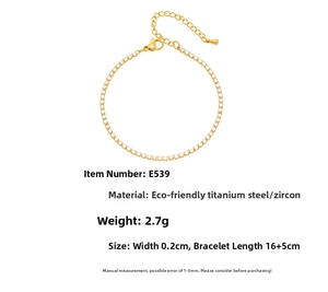 Detail of 18k gold plated stainless steel tennis bracelet with sparkling zircon stones