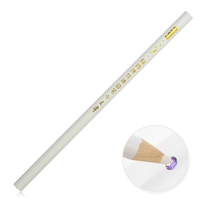 White wax pencil for rhinestone pickup with detailed tip view for nail art and DIY crafts