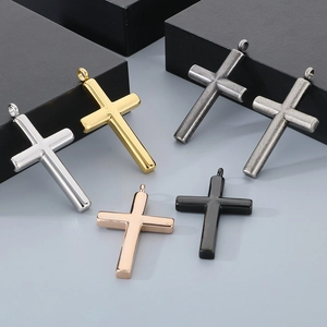 Collana Con Pendente A Croce Lucida Classica Acciaio Inossidabile Catena A Corda Gioielli Streetwear Minimalisti Per Uomo Donna