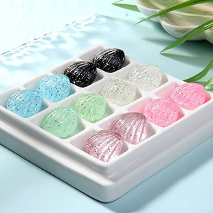 Colorful glitter resin seashell accessories for DIY crafts and hair accessories