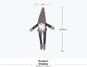 Nordic Christmas gnome plush decor showing dimensions 40.5cm height and 8cm width