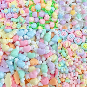 Mini Resin Charms DIY Jewelry Making Accessories Macaron Color Heart Flower Candy Shape For Hair Clip Phone Case Decor